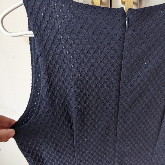 Eyelet Navy Loft Dress | Ruffle hem - Picture 5 of 5